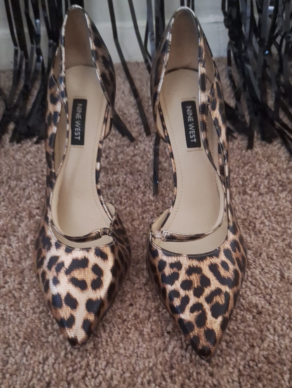 Nine West Leopard-Print Pointed Toe Pumps in Brown and Black